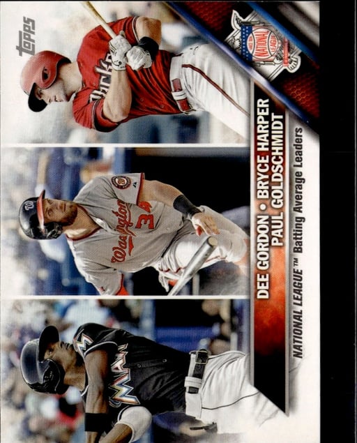 2016 2015 National League Batting Average Leaders: Paul Goldschmidt / Dee Gordon / Bryce Harper #338 Topps