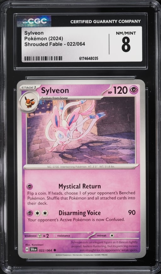 2024 Pokemon Shrouded Fable Sylveon #022 CGC 8 NM-MT