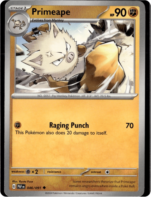 2024 Primeape #46 Paldean Fates
