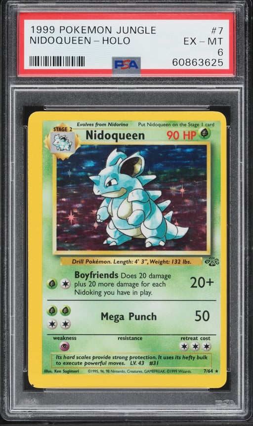 1999 Pokemon Jungle Holo Nidoqueen #7 PSA 6 EXMT