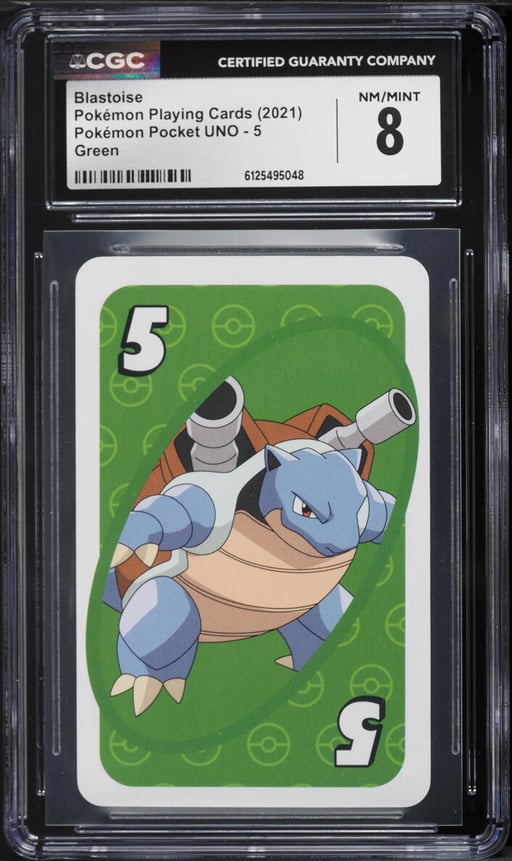2021 Pokemon Playing Cards Pocket UNO Green Blastoise CGC 8 NM-MT