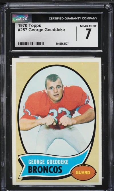 1970 Topps Football George Goeddeke #257 CGC 7 NRMT