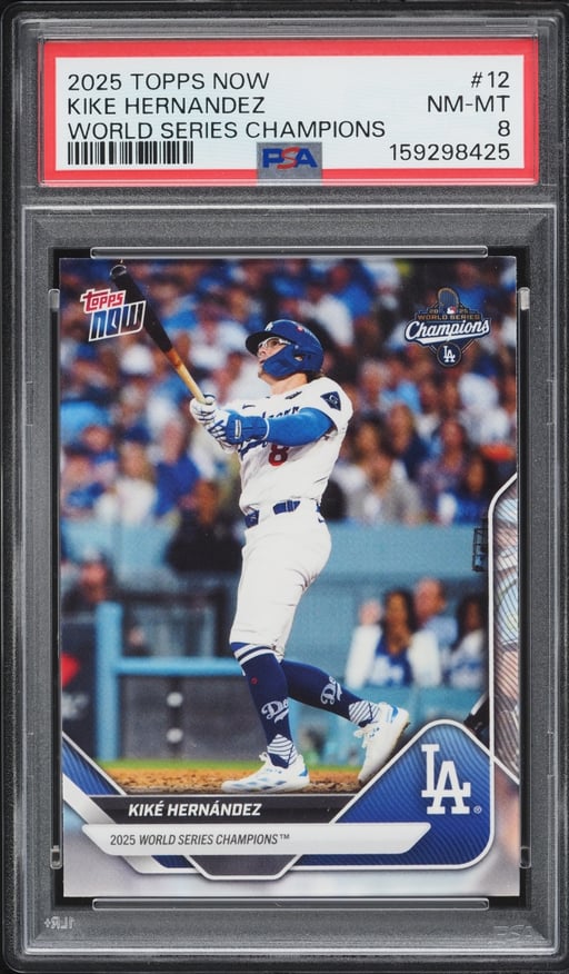 2025 Topps Now Los Angeles Dodgers World Series Champions Kike Hernandez #12 PSA 8 NM-MT