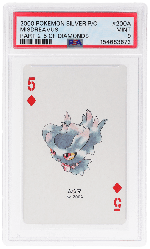 2000 Pokemon Silver Version Part 2 Playing Cards 5 of Diamonds Misdreavus #200A PSA 9