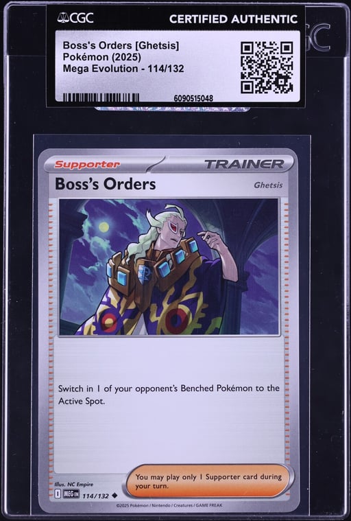 2025 Pokemon Mega Evolution Boss's Orders Ghetsis #114 CGC AUTH