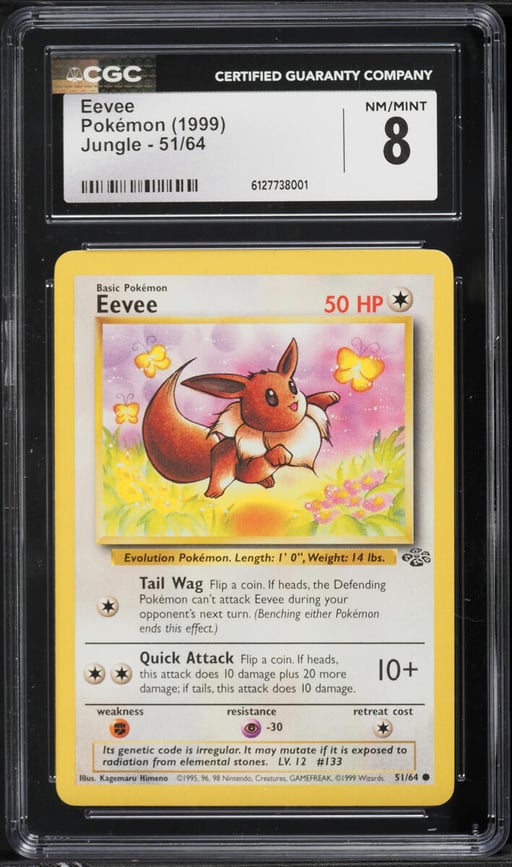 1999 Pokemon Jungle Eevee #51 CGC 8 NM-MT