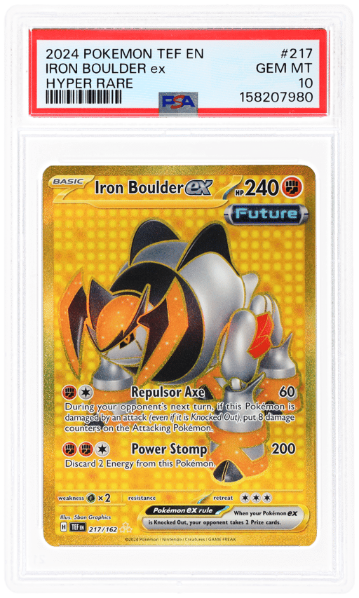 2024 Pokemon Scarlet and Violet Temporal Forces Hyper Rare Iron Boulder Ex #217 PSA 10
