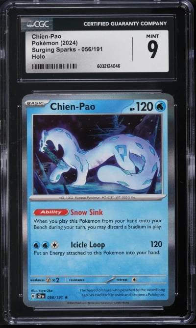 2024 Pokemon Scarlet & Violet Surging Sparks Holo Chien-Pao #56 CGC 9 MINT