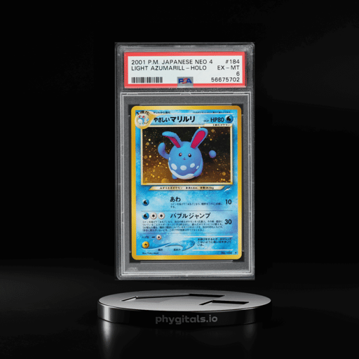 2001 Pokemon Japanese Neo 4 Holo Light Azumarill #184 PSA 6 EXMT