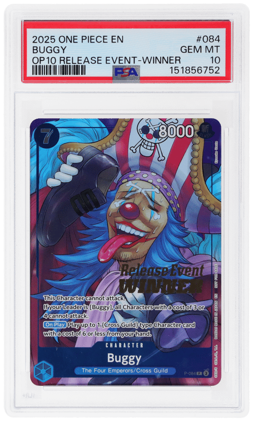 2025 One Piece Promos Royal Blood Release Event Winner Buggy #P084 PSA 10