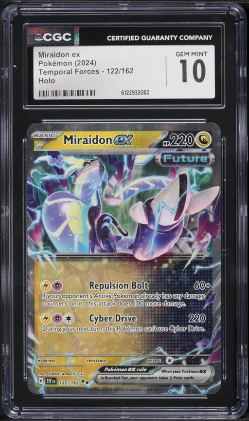 2024 Pokemon SV Temporal Forces Holo Miraidon ex #122 CGC 10 GEM MINT