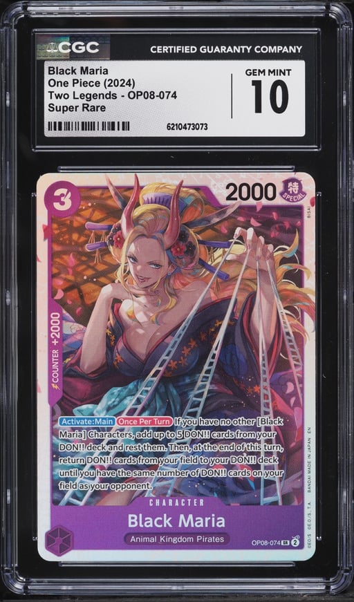 2024 One Piece Two Legends Super Rare Black Maria #OP08-074 CGC 10 GEM MINT