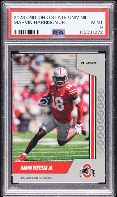 2023 ONIT Ohio State University NIL Marvin Harrison Jr. ROOKIE PSA 9 MINT
