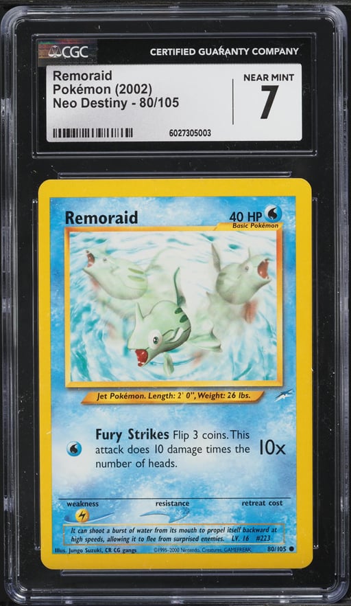 2002 Pokemon Neo Destiny Remoraid #80 CGC 7 NRMT