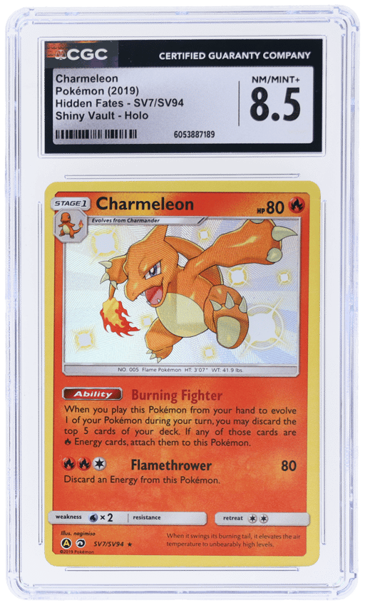 2019 Pokemon Sun and Moon Hidden Fates Shiny Vault Charmeleon #SV7 CGC 8.5