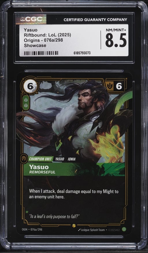 2025 Riftbound League Of Legends LoL Origins Yasuo #76a CGC 8.5 NM-MT+