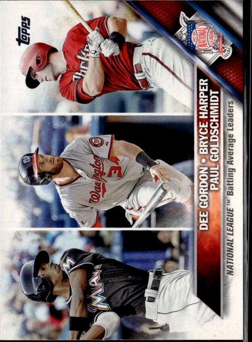 2016 2015 National League Batting Average Leaders: Paul Goldschmidt / Dee Gordon / Bryce Harper #338 Topps