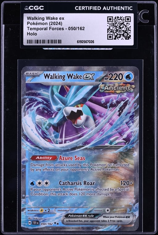 2024 Pokemon Scarlet & Violet Temporal Forces Holo Walking Wake Ex #50 CGC AUTH