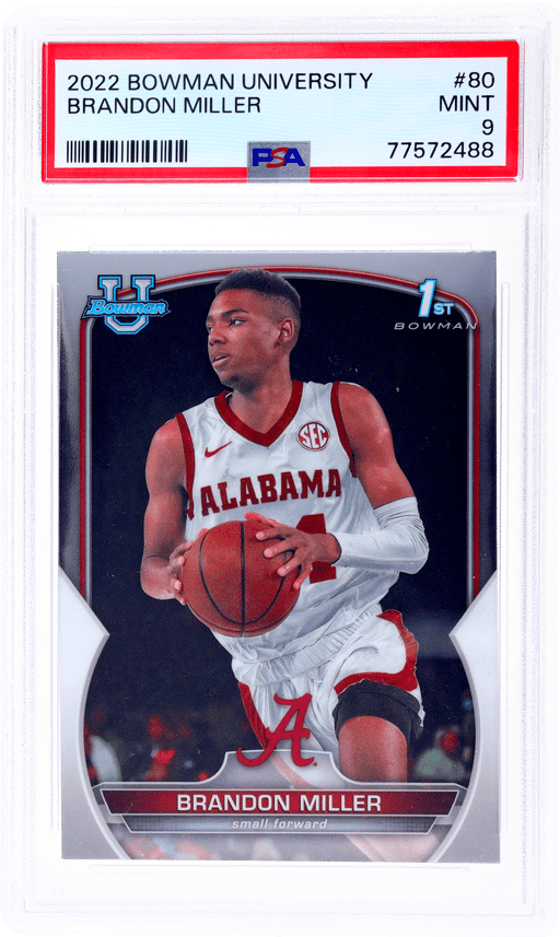 2022 Bowman University Chrome Brandon Miller #80 PSA 9
