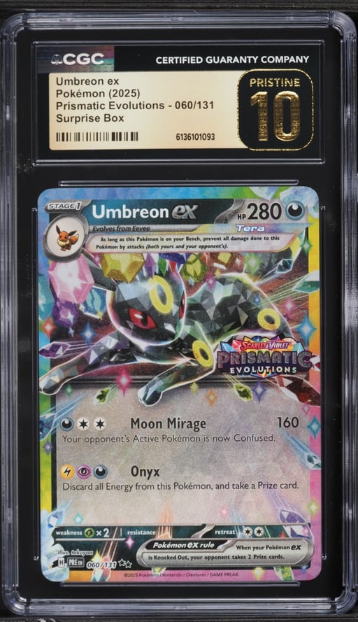 2025 Pokemon Scarlet & Violet Prismatic Evolutions Surprise Box Umbreon EX #60 CGC 10 PRISTINE