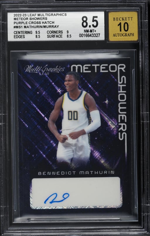 2022 Leaf Multigraphics Bennedict Mathurin Keegan Murray RC AUTO /25 BGS 8.5