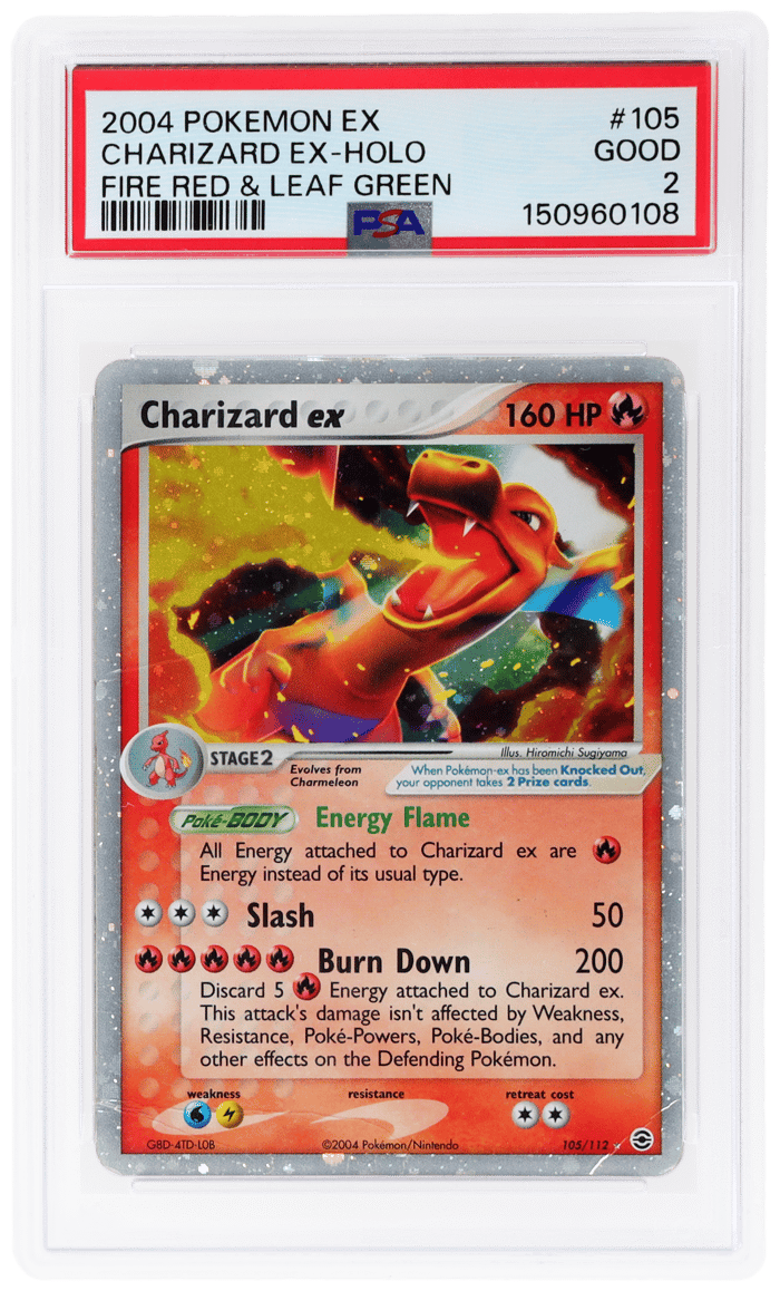 2004 Pokemon Ex Fire Red and Leaf Green Holo Charizard Ex #105