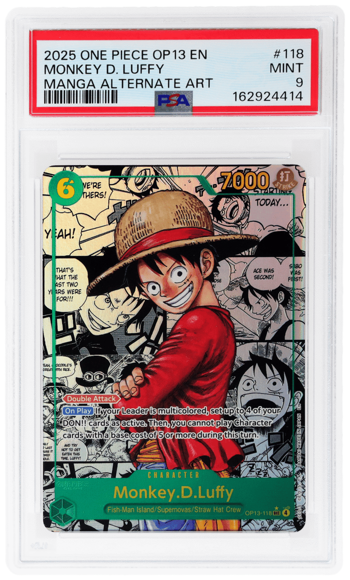 One Piece Carrying On His Will Manga Alternate Art Monkey D. Luffy #OP13-118