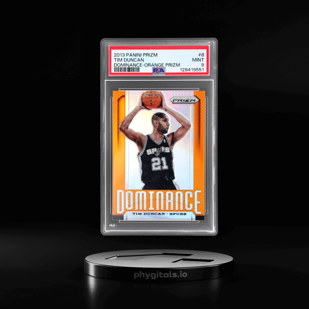 Dominance Orange Prizm Tim Duncan card artwork