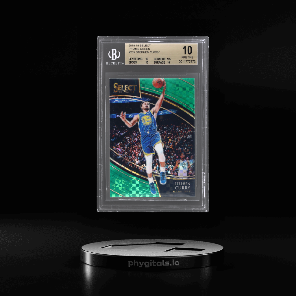 Courtside Green Prizm Stephen Curry card artwork