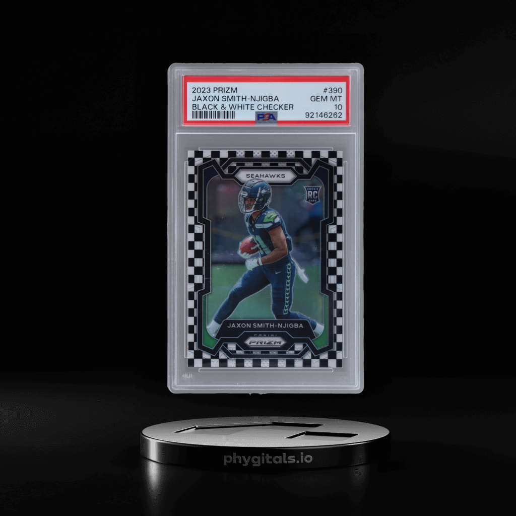 and White Checker Prizm Jaxon Smith Njigba card artwork