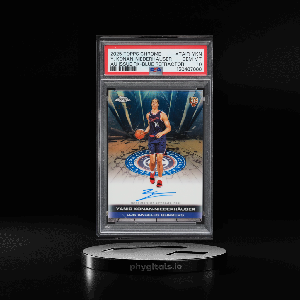 Blue Refractor Yanic Konan-Niederhauser ROOKIE AUTO card artwork