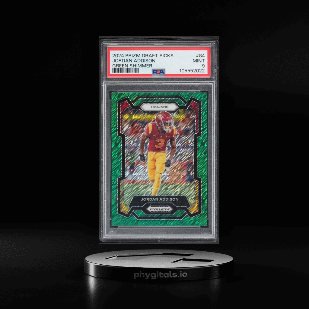 Draft Picks Green Shimmer Jordan Addison card artwork