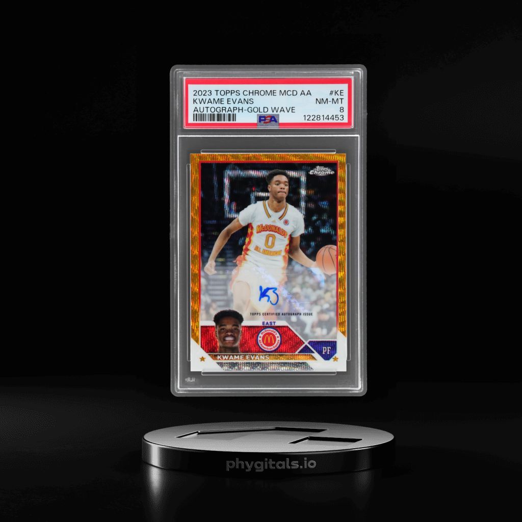 Mcdonald's All American Autographs Gold Wave Refractors Kwame Evans card artwork